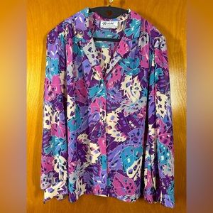 VTG 70s floral flowy blouse